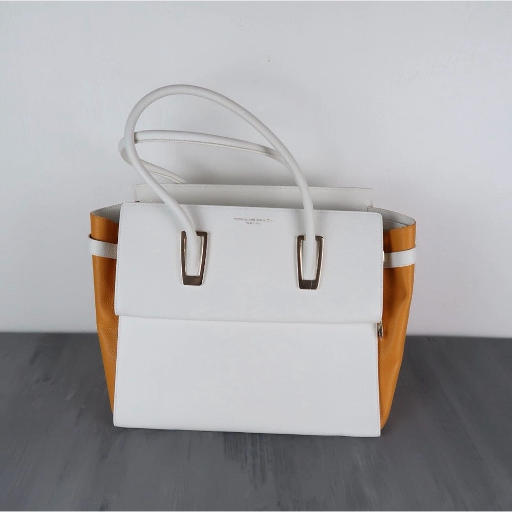 Porsche Design The TwiceBag Marshmallow Apricot Large
Leather Tote Handbag NWOT